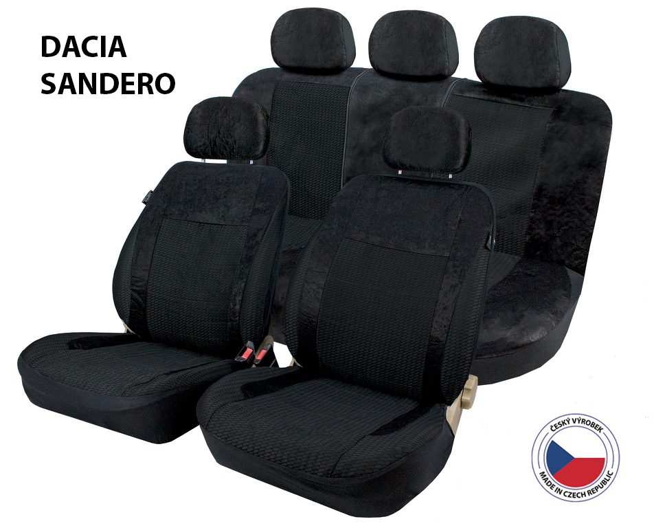 Autopotahy Perfetto AL Dacia Sandero černá