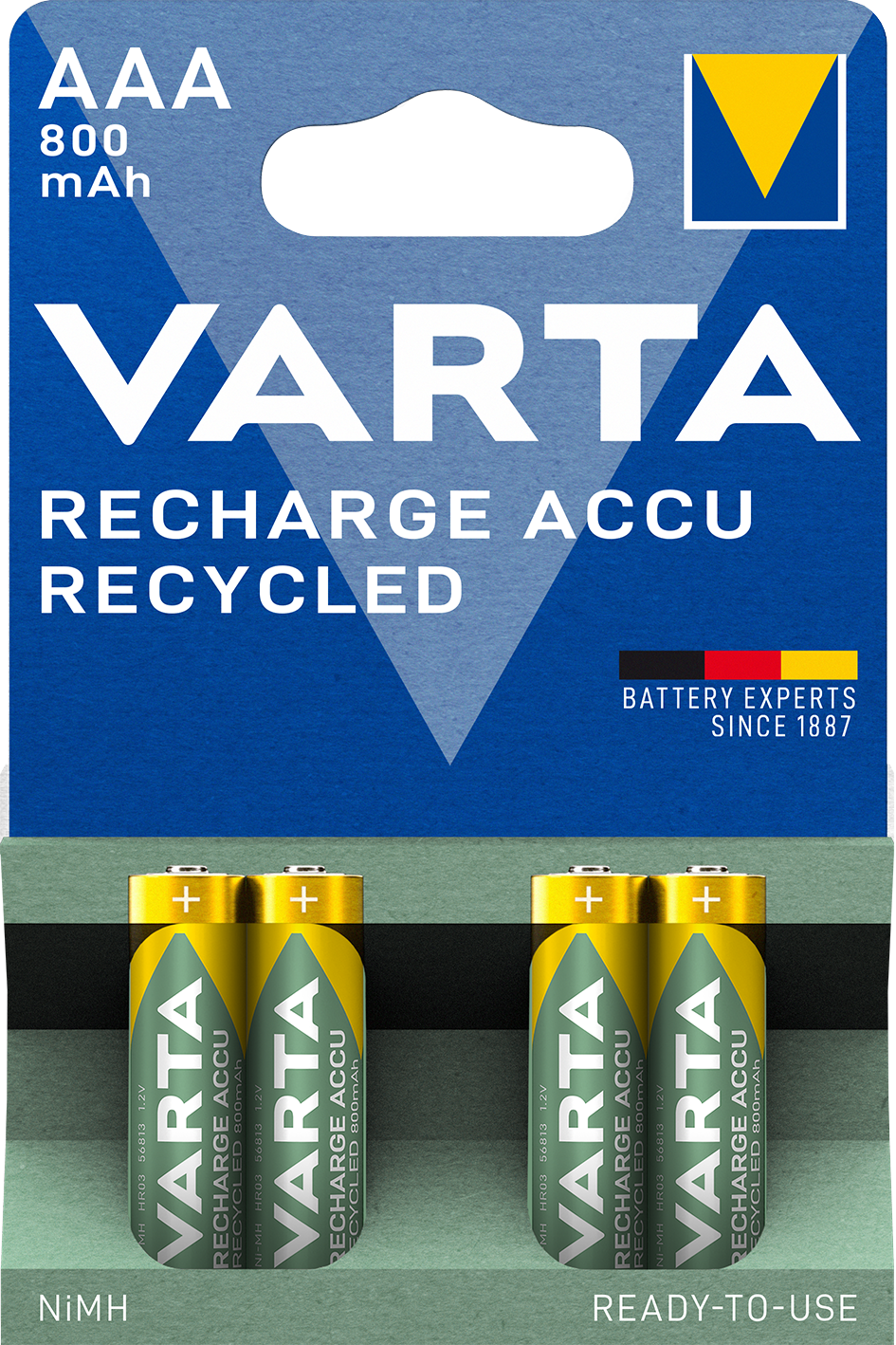 Nabíjecí baterie VARTA Recharge Accu Recycled 4 AAA 800 mAh