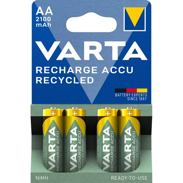 Nabíjecí baterie VARTA Recharge Accu Recycled 4 AA 2100 mAh